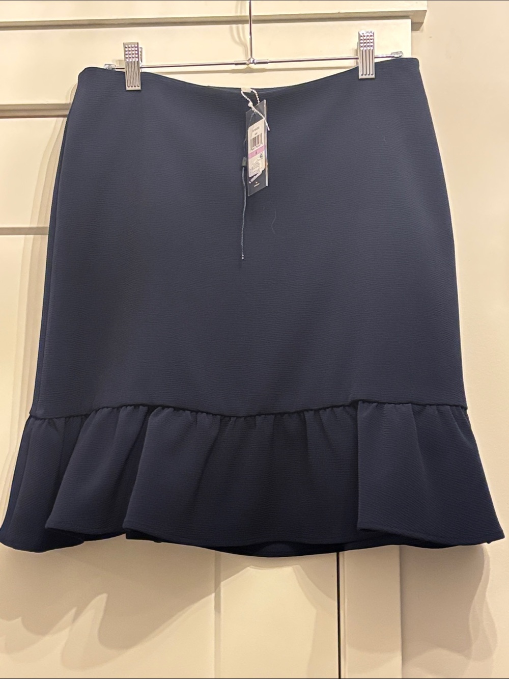 Tommy Hilfiger Navy Ruffle Hem Mini Skirt